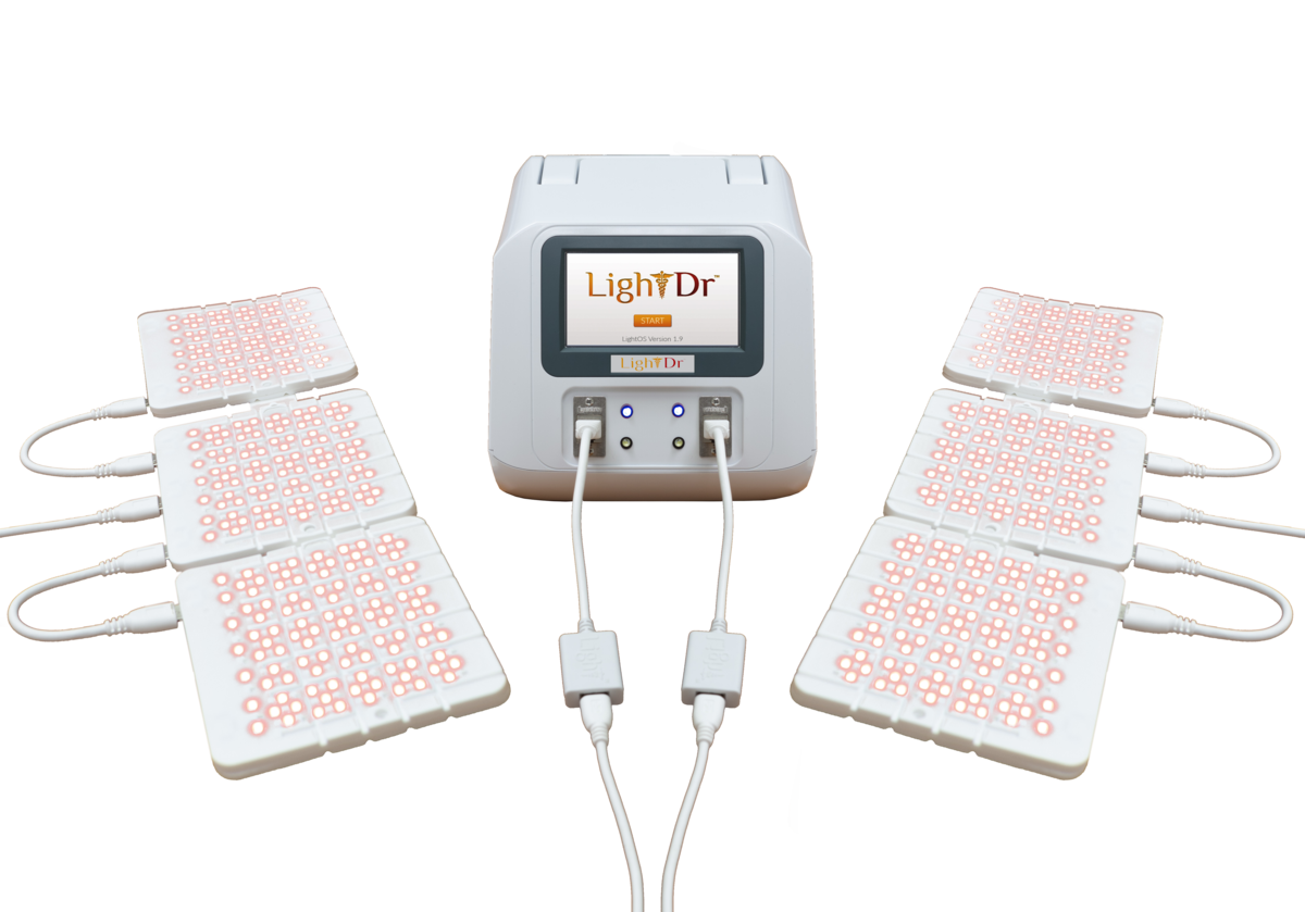 額葉與與情緒、睡眠相關大腦區域光療示意圖